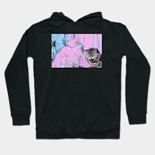 Two cats (pink) Hoodie